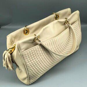 Bally Beige Quilted Handbag